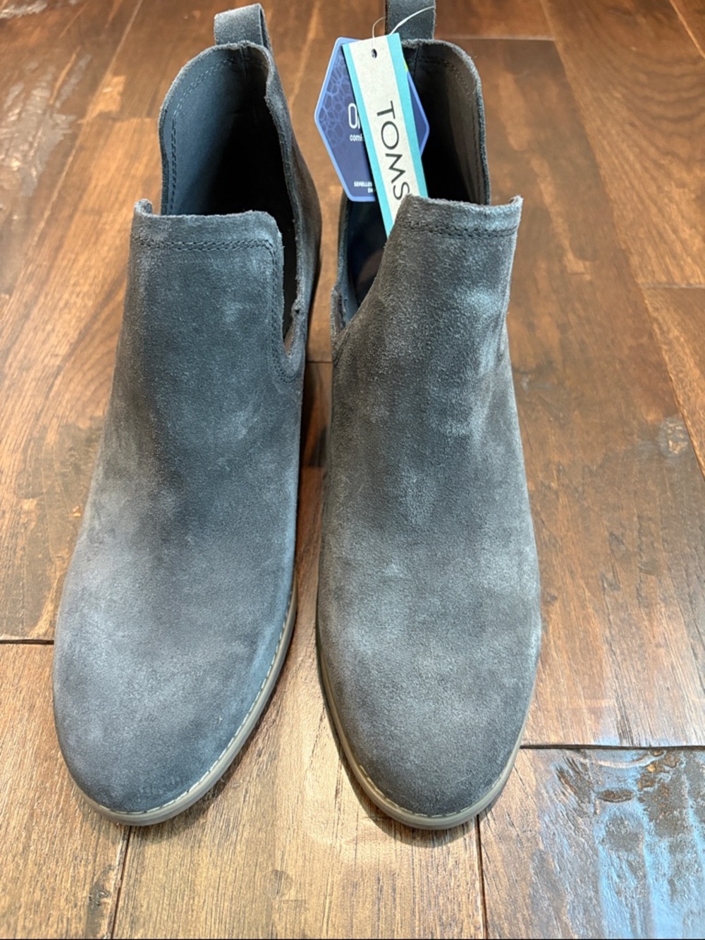 TOMS Gray Suede Kallie Ankle Boots
